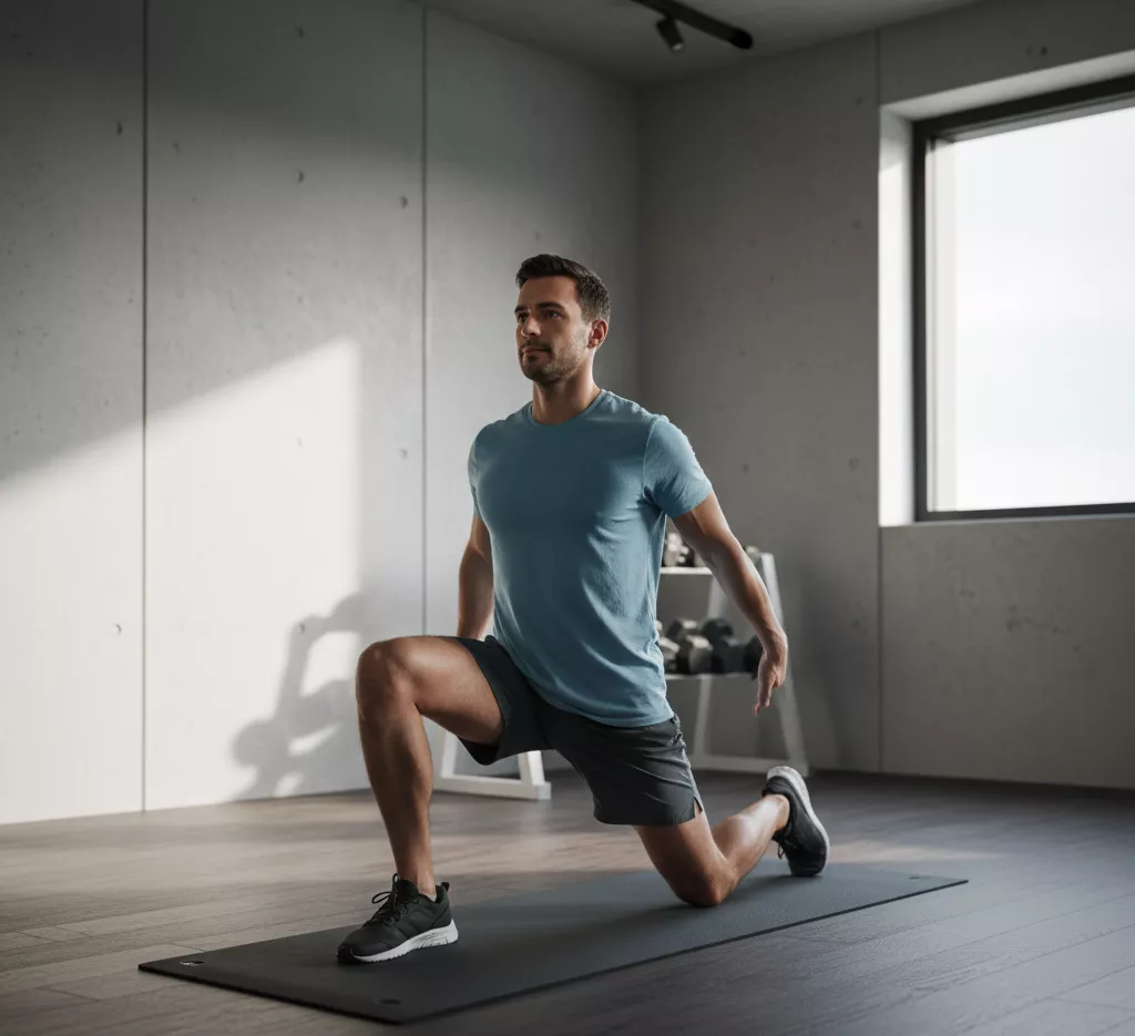 Homme dans un cours zen de streching chez Forest Hill